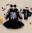 Summer Popular Halloween Girls' Funny Printed One-piece Romper Mesh Skirt Suit