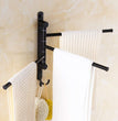 Oil Rubbed Bronze Swing Out Towel Racks for Bathroom Holder Wall Mounted Towel Bars with Hooks 3-Arm
