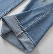 New High Waist Drawstring Ribbon Casual Loose Straight Jeans