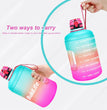 Gallon Water Bottle - 128 Oz, Leak Proof Lid with Time Markers for Gym