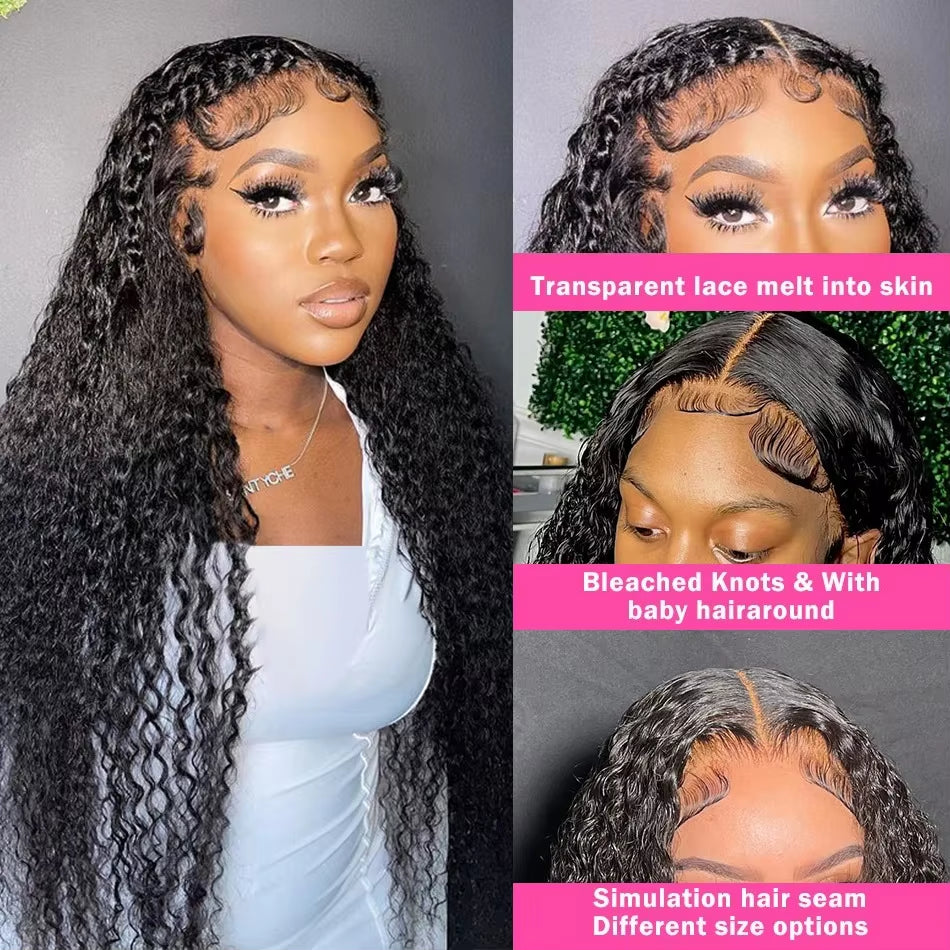 Deep Wave Frontal Wig Hd Lace Wigs on Clearance Sale 13X4 13X6 Water Wave Curly Human Hair Wig 30 Inch Lace Front Wig Human Hair
