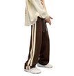 Brown American Retro Casual Pants Women's High Street Drawstring Velvet Padded Loose