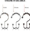 Shower Curtain Hooks Rings, Rust-Resistant Metal Double Glide Shower Hooks for Bathroom, Modern Decorative Design Shower Rods Curtains - Nickel