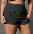 Plus Size Women's Clothes Autumn And Winter Elastic Waist Overalls Straight Shorts