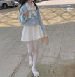 Cute Youth-looking Cute Furry Skirt Lace Stitching High Waist Slimming A- Line Skirt