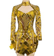 Tight-fitting Hip-pack Fringed Brightly Drilled Mesh Costumes