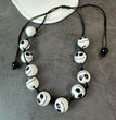 Personalized Halloween Earrings Necklace Wooden Bead