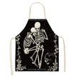 Halloween Skull Printed Cotton And Linen Apron