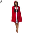 Halloween New Skull Print Witch Long Vampire Costume, Queen Dress Costume