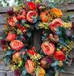 New Autumn Peony Halloween Pumpkin Wreath Home Decor