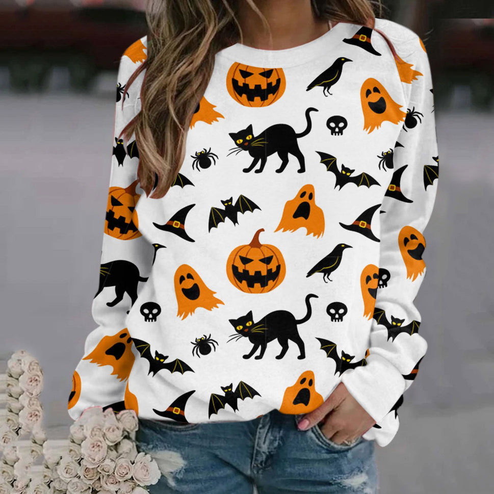 Amazon Women's New Halloween Ladies Round Neck