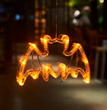Halloween Window Hanging LED Lights Spider Pumpkin Hanging Ghost Horror Atmosphere Lights Holiday Party Decorative Lights Home Decor