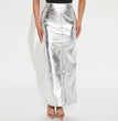 Slim-fit Sheath Patchwork Slit PU Leather European And American Skirt