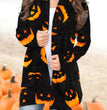 Halloween Digital Printing Casual Cardigan Jacket Women