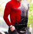 Halloween Autumn And Winter Men S Print Simple Long-Sleeved T Shirt