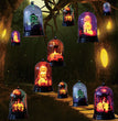 Halloween witch black cat led lights