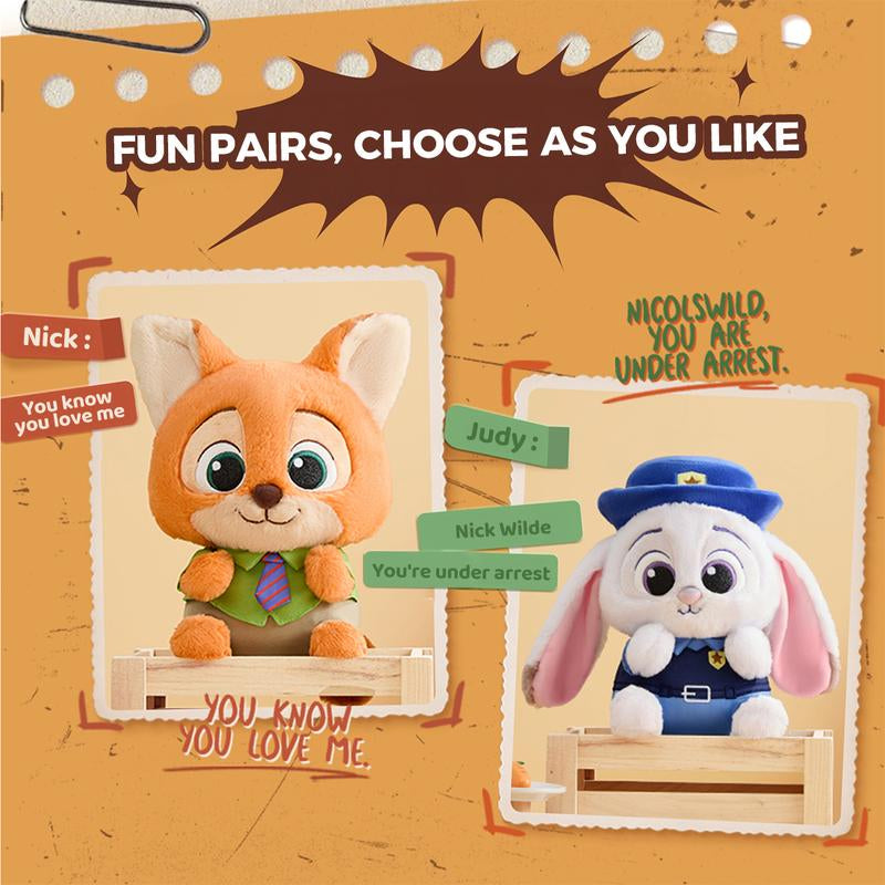 Disney Zootopia 2 Feature Plush Judy Hopps and Plush Nick Wilde - Plush Toys for Kids and Preschoolers - Stuffed Animal Movie Toys for Kids and Collectors -Plush Toys Gifts for Friends Family Kids Christmas New Year Chidlren Day Gifts(11")