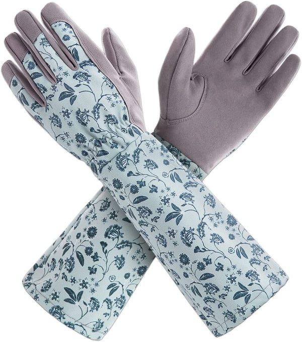 Women's Long-Sleeve Gardening Gloves, Gray