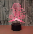 3D LED Color Night Light Changing Lamp Halloween Skull  Light Acrylic 3D Hologram Illusion Desk Lamp For Kids Gift Dropship