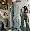 High Waist Loose Drooping Width Slightly Flared Jeans