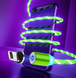 Compatible with Apple, Flowing Ligh Magnetic Streamer Data Line Cable for Iphone Android Typec