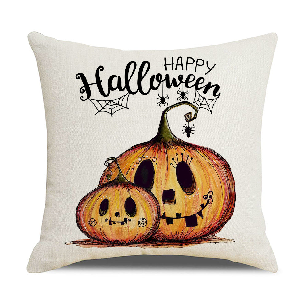 Halloween New Pumpkin English Alphabet Cartoon Car Sofa Cushion Waist Pillowcase