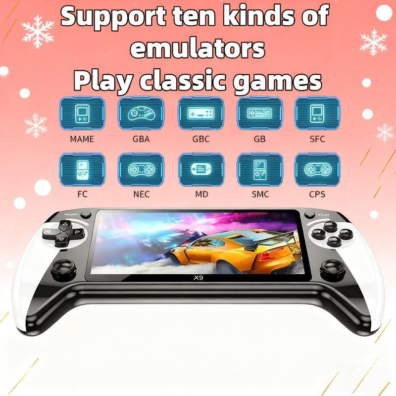 (Pocket Gaming) X9 Handheld Game Console, Portable Game Console, Suitable for Home and Travel, Protective Case, Gaming Products, Controller Grip, Durable Joystick Protection Rechargeable