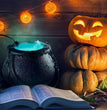 Halloween Pumpkin Smoke Witch Bucket Color Changing Lights