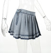 All-matching Casual High Waist Pleated Denim Skirt For Women