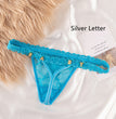 Women's Lace Transparent Rhinestone Letter Shorts