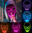 Halloween Skeleton Mask LED Glow Scary Mask