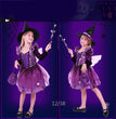 Halloween Children's Performance Costume Witch Princess Dress, Girl With Light Hair
