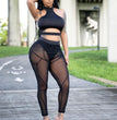 Color Matching Mesh Leggings Women