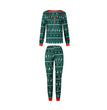 Christmas Print Contrast Color Parent-child Home Service Suit
