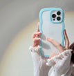 Wave Border Mobile Phone Case Solid Color Simple Candy Color