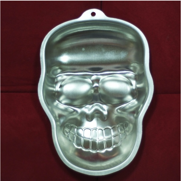 new cake mold fondant mold 3D skull head cake decorating tools aluminum mold chocolate Halloween baking moulds