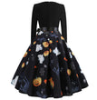 Halloween Print Long Sleeve Dress