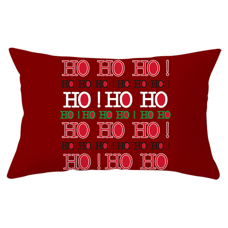 Christmas peach leather pillowcase