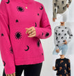 Jacquard Crewneck Pullover Knitted Sweaters For Women Casual Skull Halloween Sweater Autumn And Winter Tops