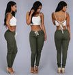 Women's multi-bag casual pants