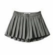 High Waist Front Short Back Length Pleated Skirt With Lining