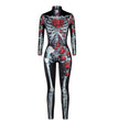 AliExpress Explosive Halloween Skull Digital Printed Skinny Jumpsuit