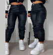 Zipper Pleated PU Casual Patch Pocket Skinny Pencil Trousers