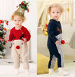 Boys and girls knitted cartoon deer romper Christmas sweater