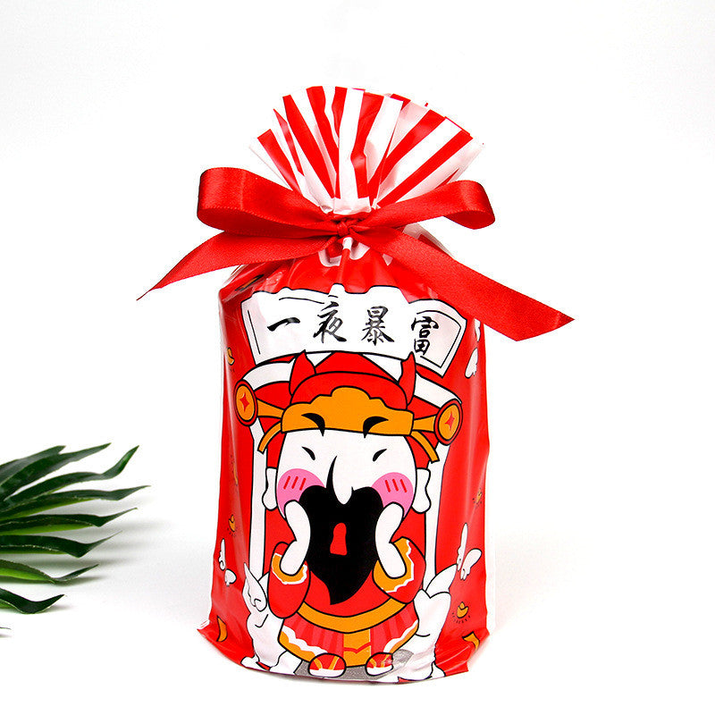 Christmas old man tree drawstring bag