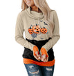 Halloween Long Sleeve Sweater Women Christmas Cartoon Pattern Contrast Color High Neck Pullover Ladies