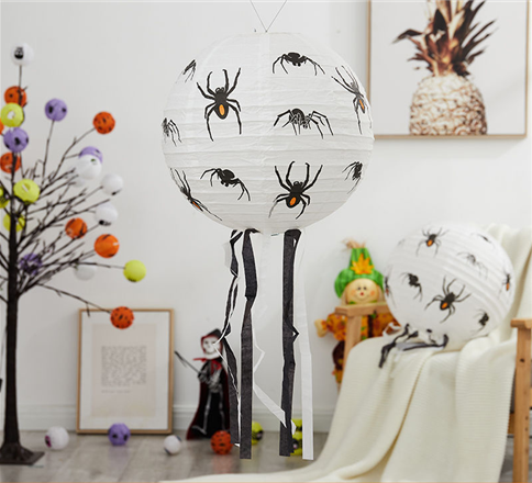 Halloween Glowing Paper  String Props Decoration Shopping Mall Layout Pumpkin Lantern