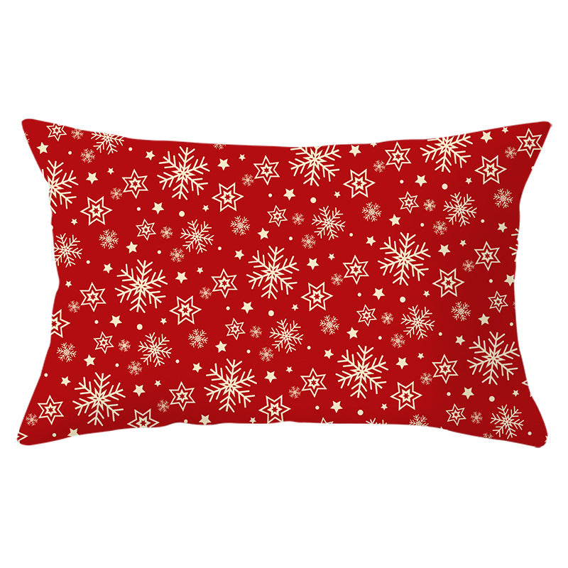 Christmas peach leather pillowcase