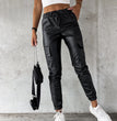 European And American Matte Leather Pants