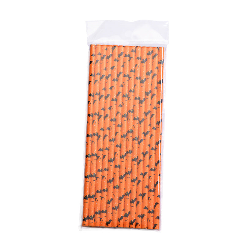 Halloween Party Paper Disposable Straw